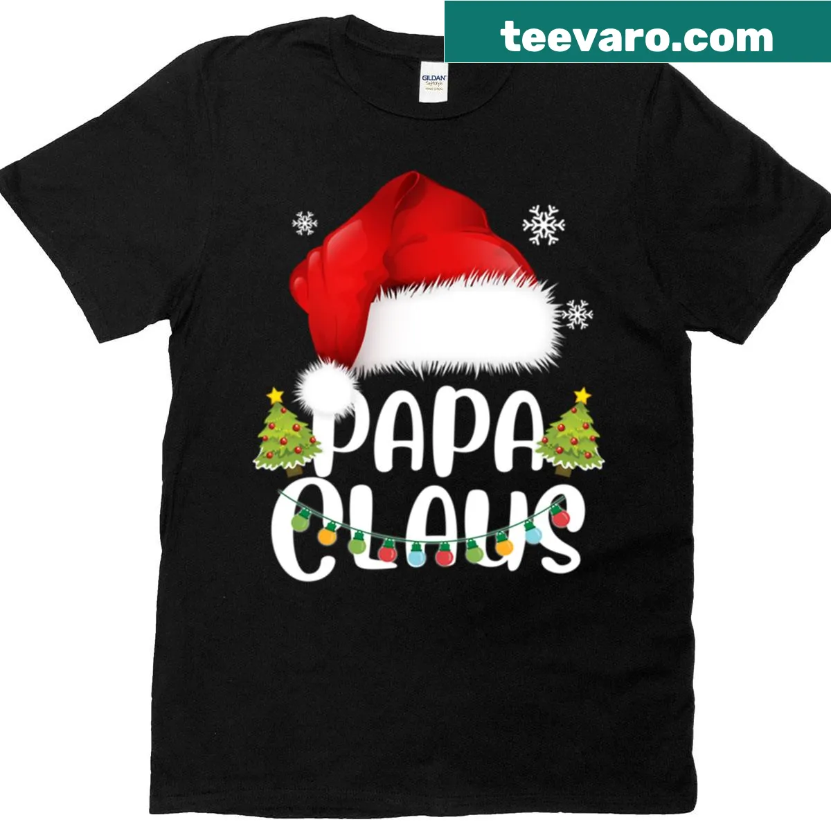 Papa Claus T-shirt with Santa graphic for Christmas — on a men's t-shirt