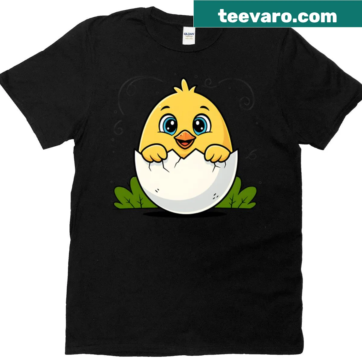 Illustration of a broken shell with thoughtful text — on a men's t-shirt