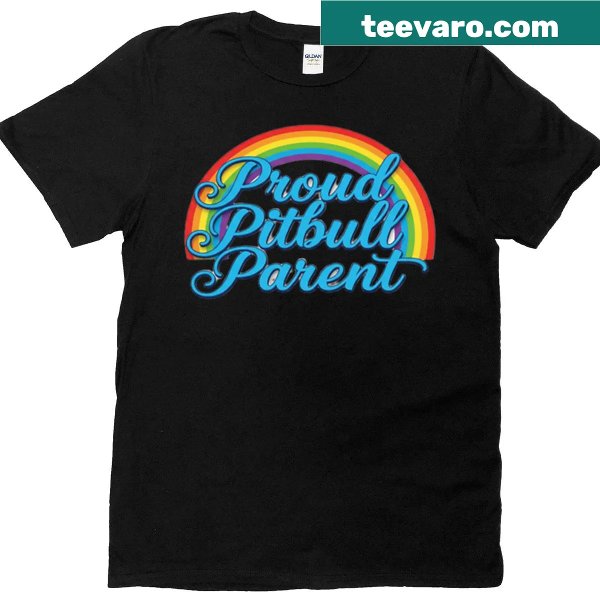 Proud Pitbull Parent T-shirt with dog illustration — on a men's t-shirt