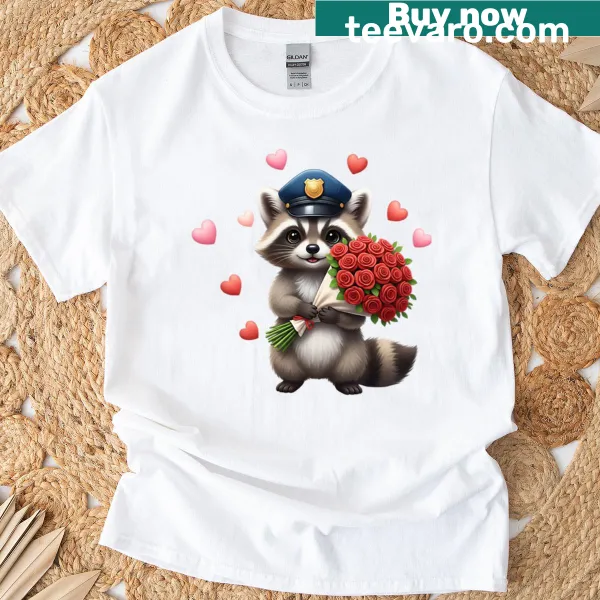 Cute raccoon illustration on a tri-blend t-shirt