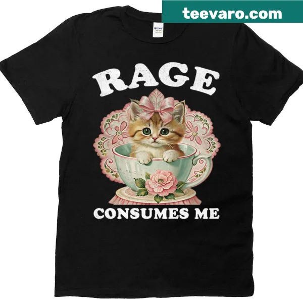 Funny kitten rage meme design on a t-shirt for cat lovers