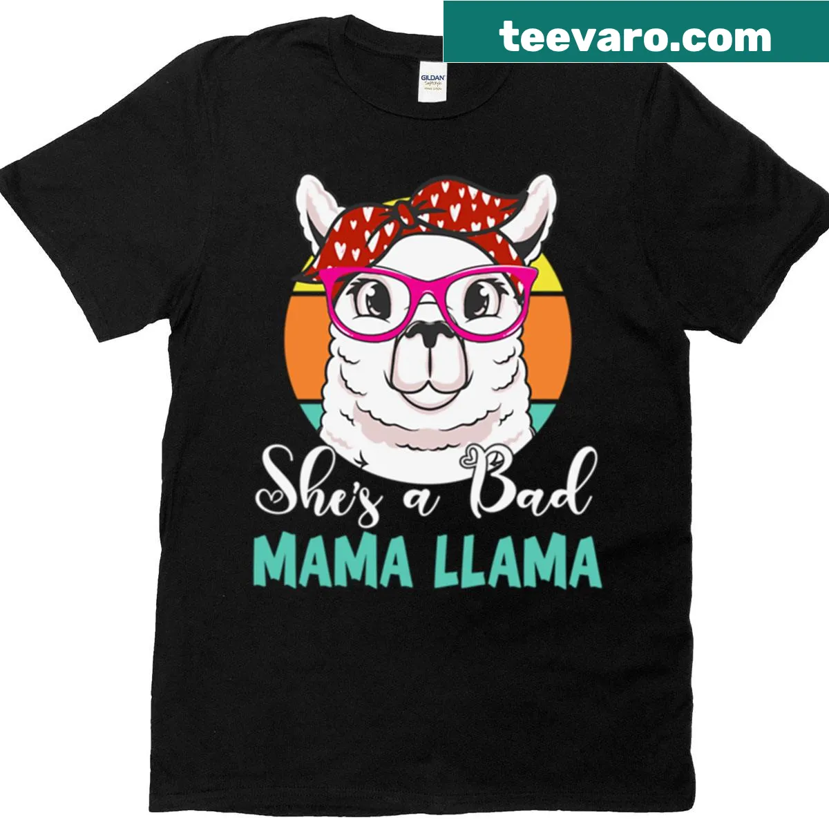 Funny cute llama graphic on oversized t-shirt — on a men's t-shirt