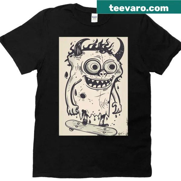 Oversized t-shirt with Sk8 Monster design
