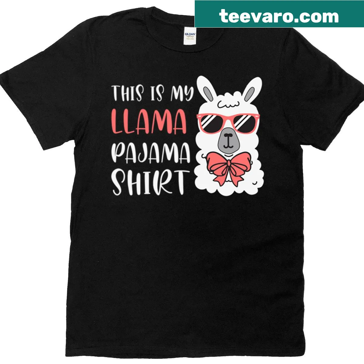 Oversized tee with humorous text and a cute llama illustration — on a men's t-shirt