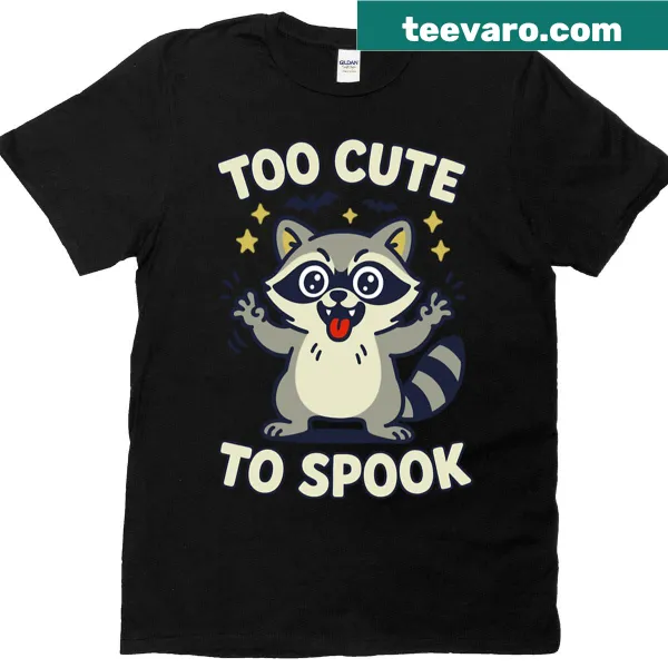 Cute cartoon raccoon in Halloween costume on T-shirt