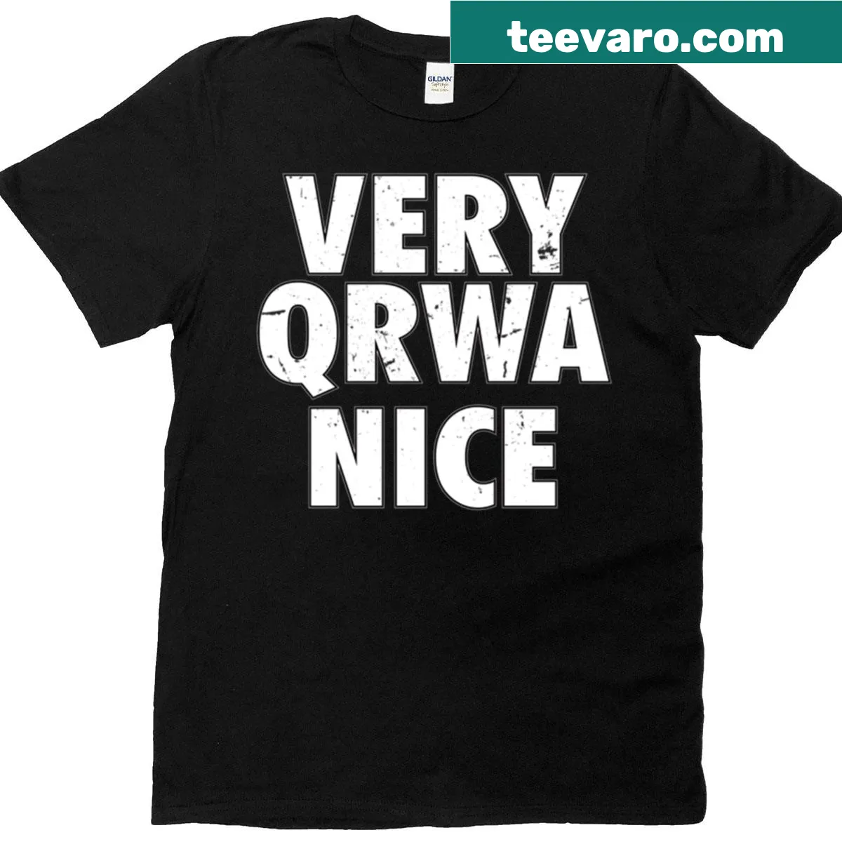 T-shirt with playful 'Very Qrwa Nice' text celebrating Polish culture. — on a men's t-shirt