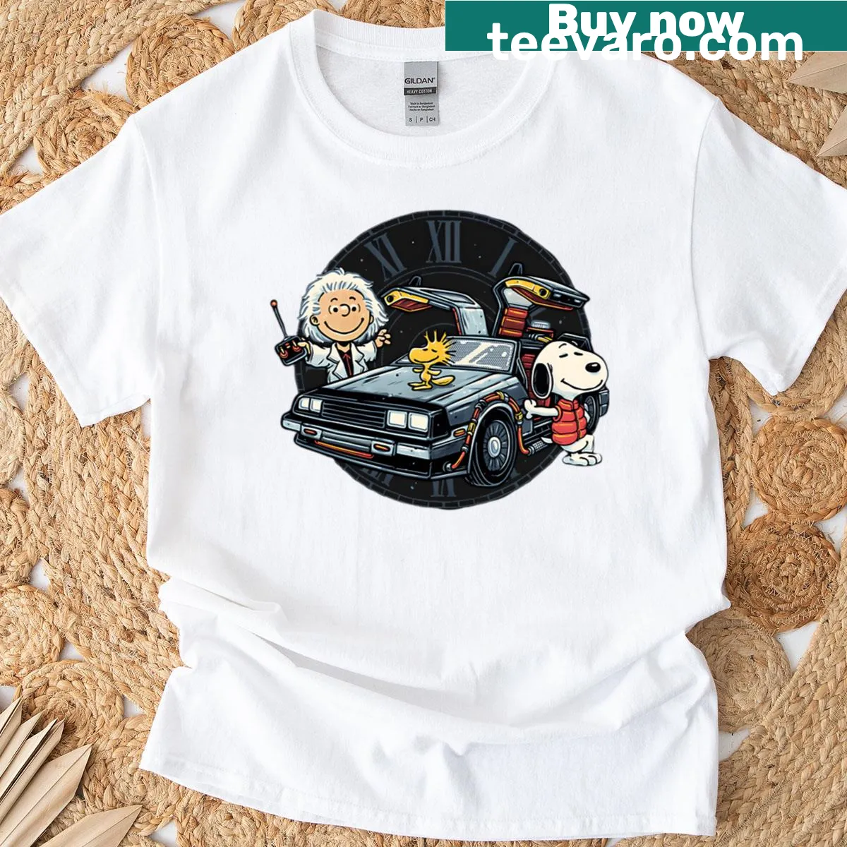 Cute cartoon dog meme graphic on a vintage distressed t-shirt — on a men's t-shirt