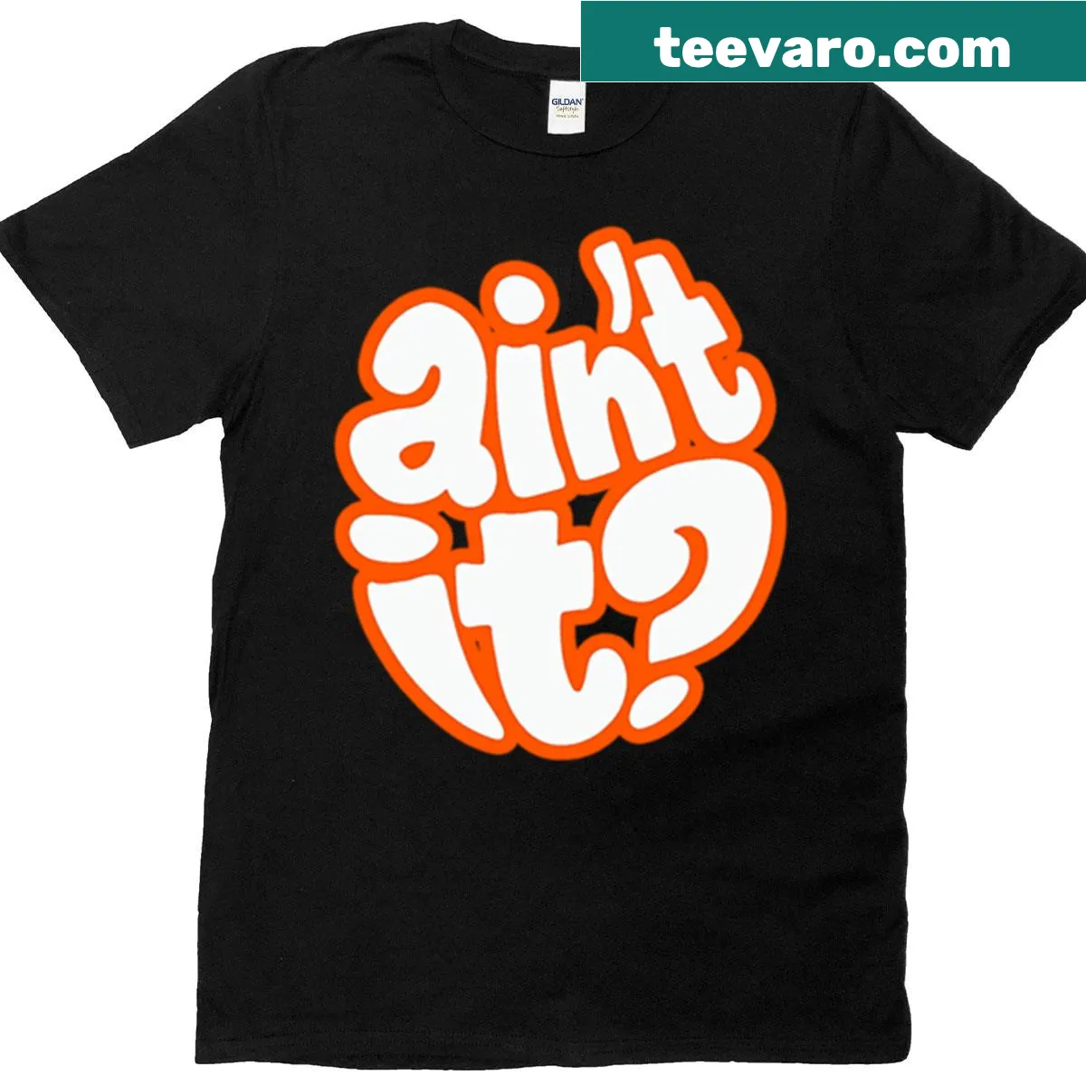 Vintage-style T-shirt featuring the phrase 'Aint It' in typography — on a men's t-shirt