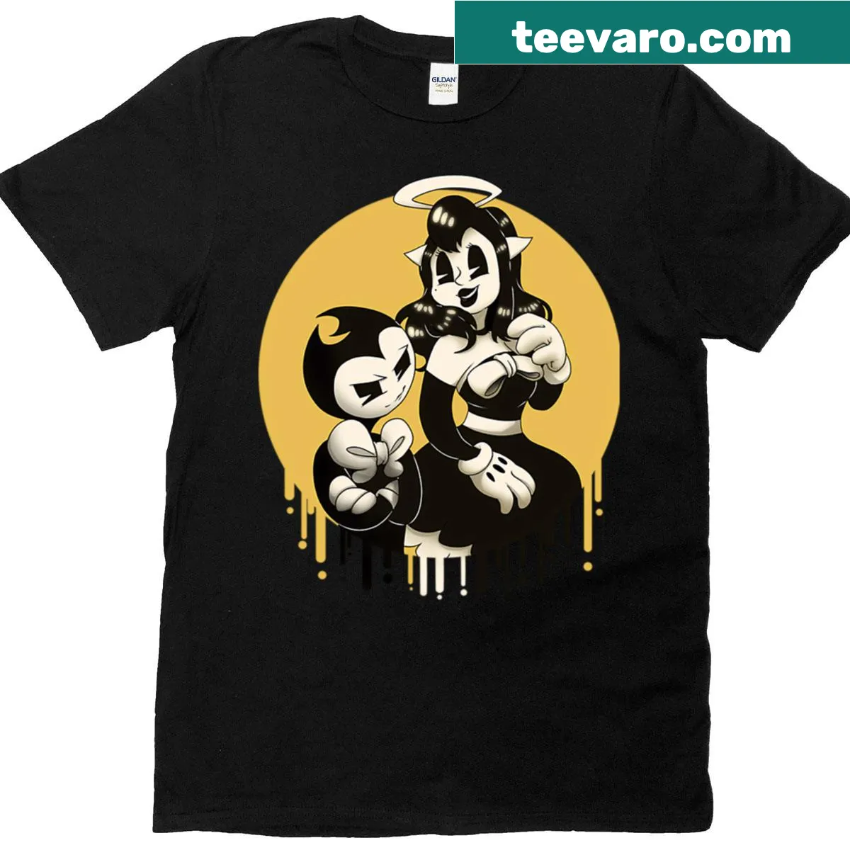 Vintage-style Halloween funny T-shirt with pixel art gaming theme — on a men's t-shirt