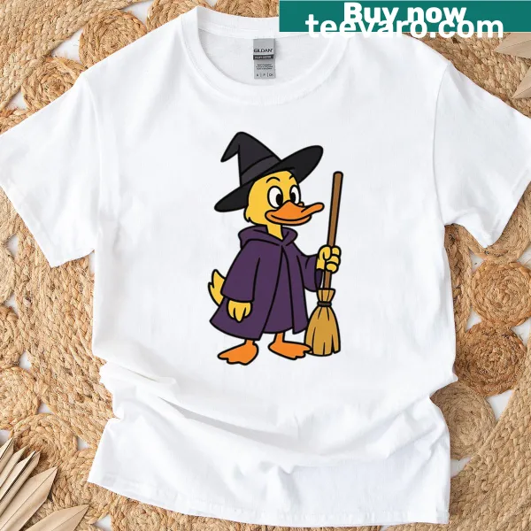 Funny witch duck graphic shirt for Halloween