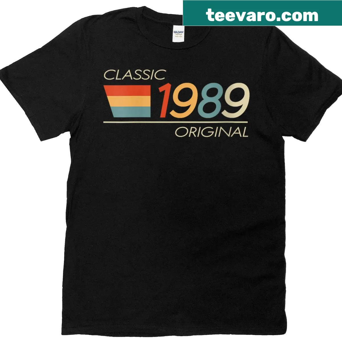 Vintage distressed t-shirt with 'Est 1989' text for birthday celebrations — on a men's t-shirt