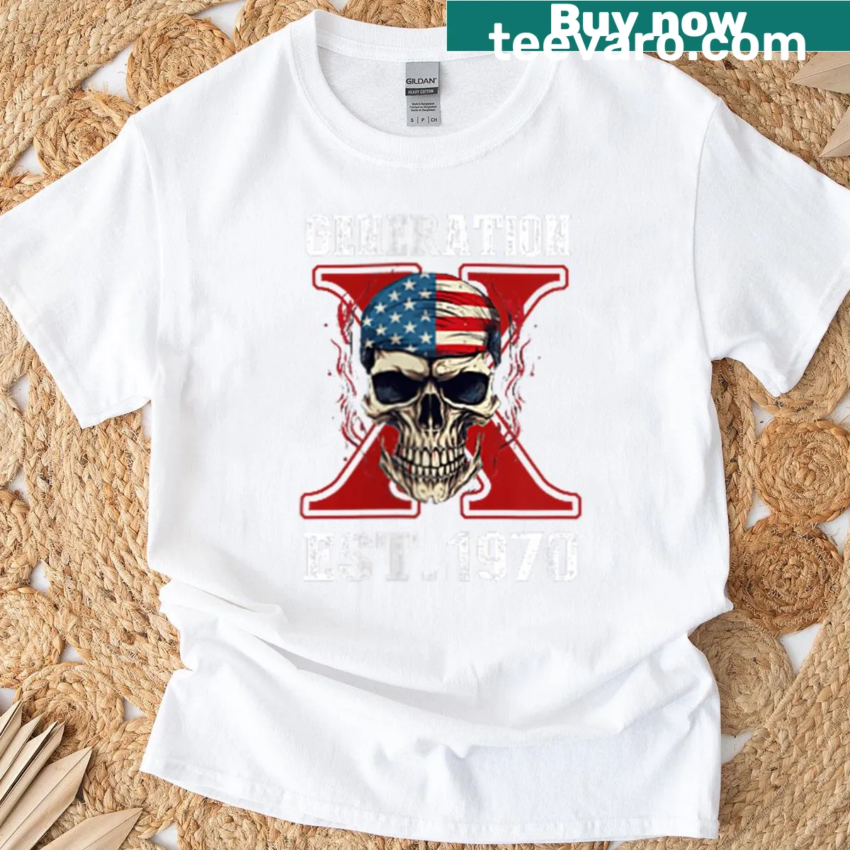 Generation X graphic t-shirt with nostalgic text. — on a men's t-shirt