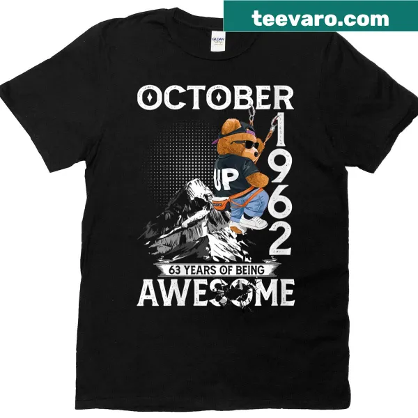 63rd birthday T-shirt with bear graphic and legend text