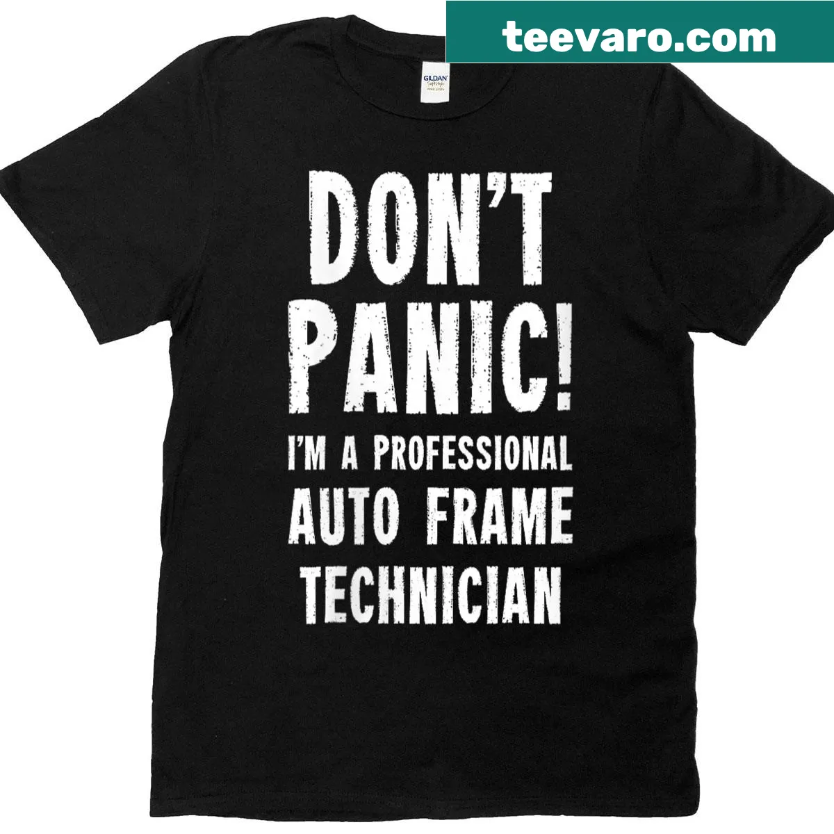 Auto Frame Technician T-shirt for women with elegant typography — on a men's t-shirt