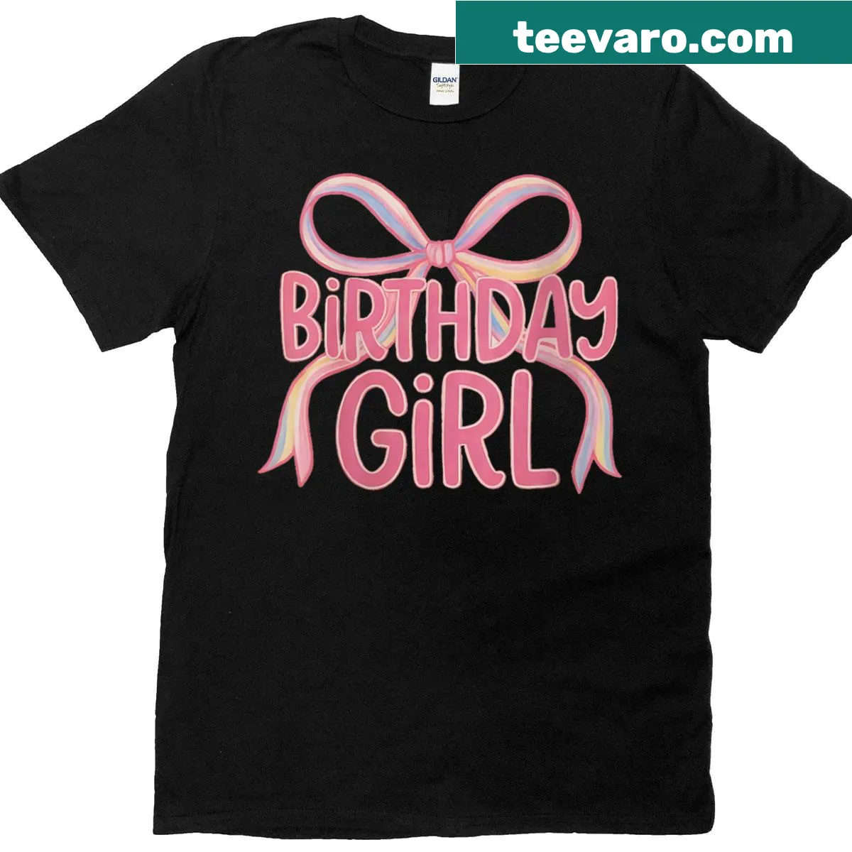 Cute birthday girl t-shirt with ribbon and bow illustration — on a men's t-shirt