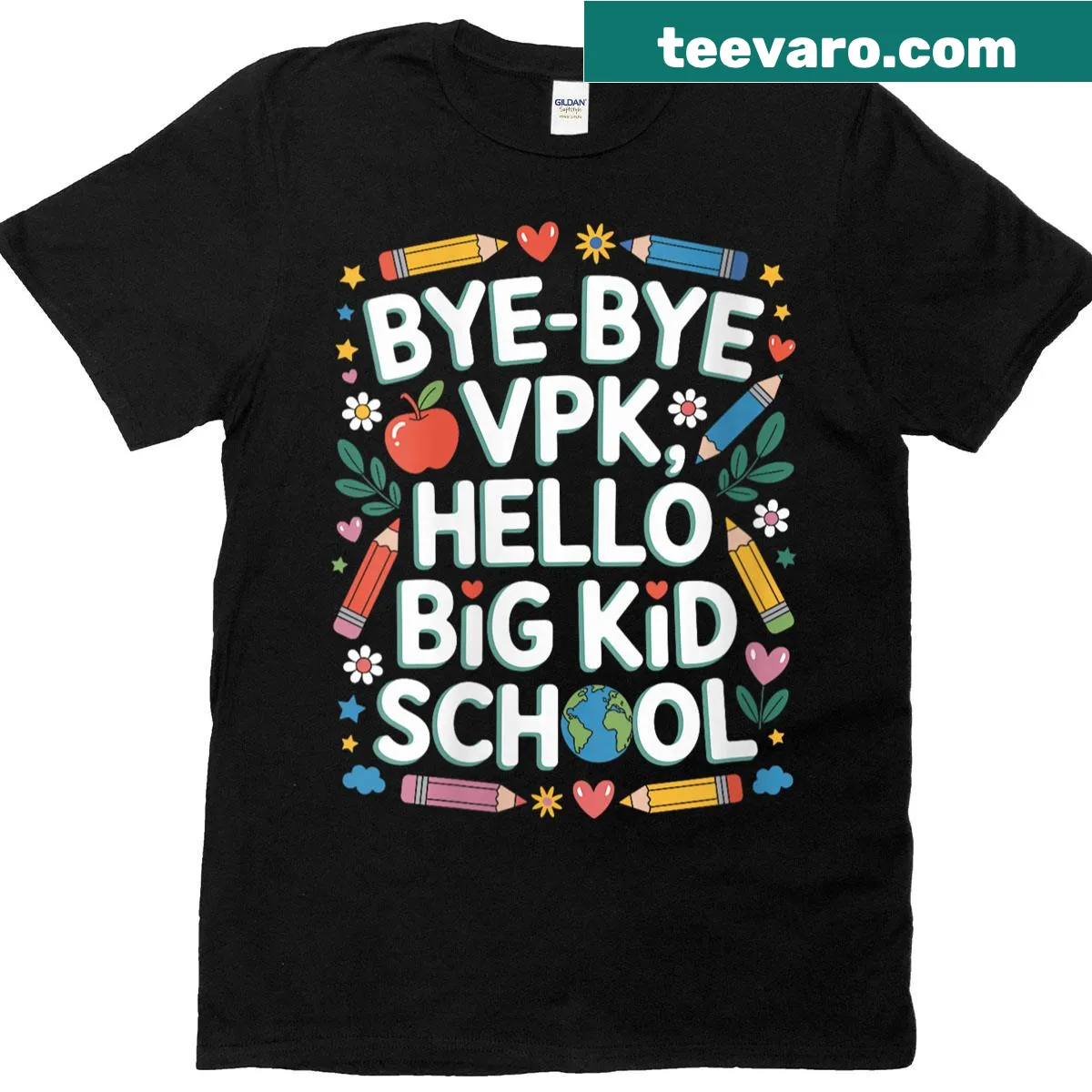 Pre K teacher tee with cheerful text about kids transitioning to big kids — on a men's t-shirt