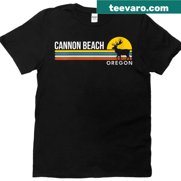 Vintage distressed T-shirt featuring elk graphic inspired by Cannon Beach