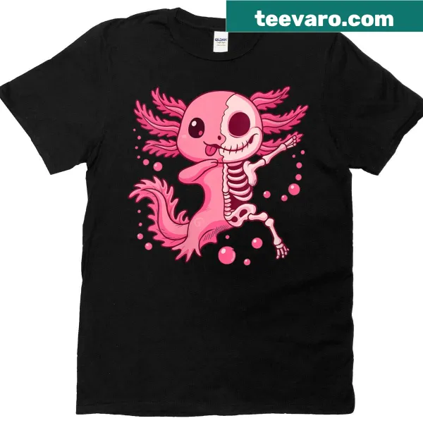 Cute Halloween-themed axolotl t-shirt for women