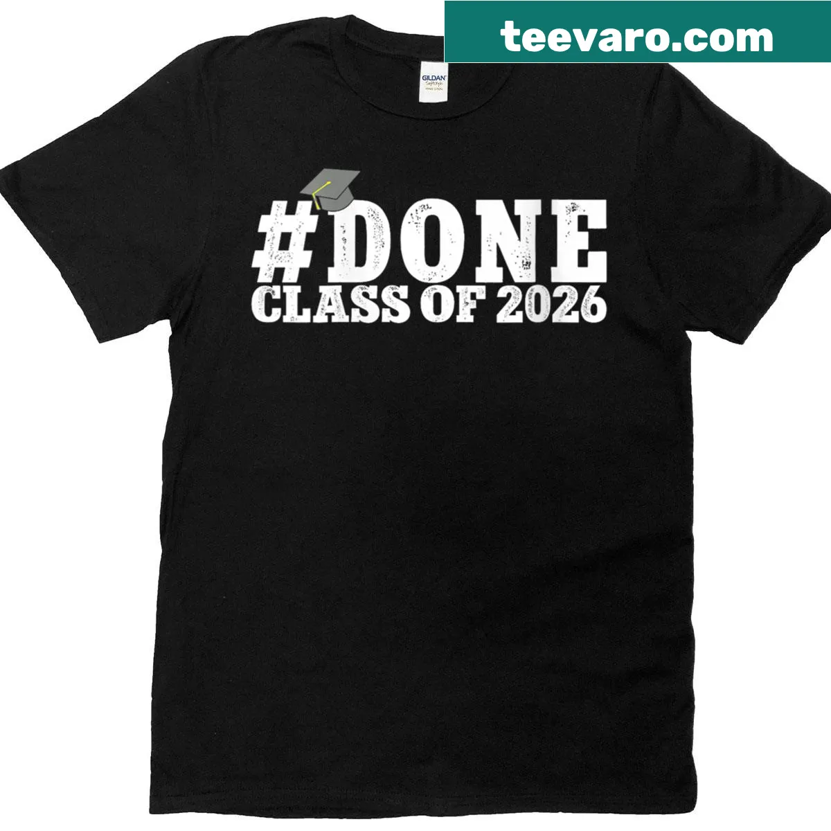Stylish typography T-shirt for Women's graduation Class of 2026 — on a men's t-shirt
