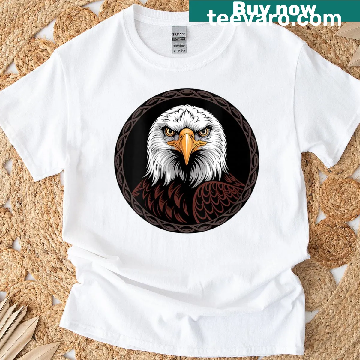 Eagle graphic illustrating wildlife love on t-shirt — on a men's t-shirt