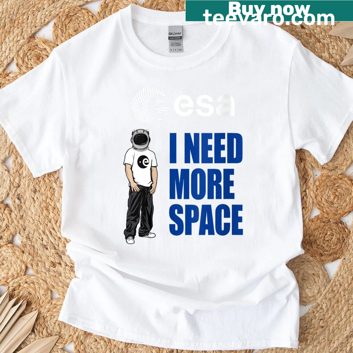 T-shirt with astronaut helmet graphic and 'I Need More Space' text — on a men's t-shirt