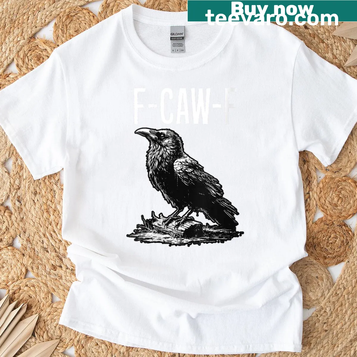Funny black crow pun graphic t-shirt for women — on a men's t-shirt