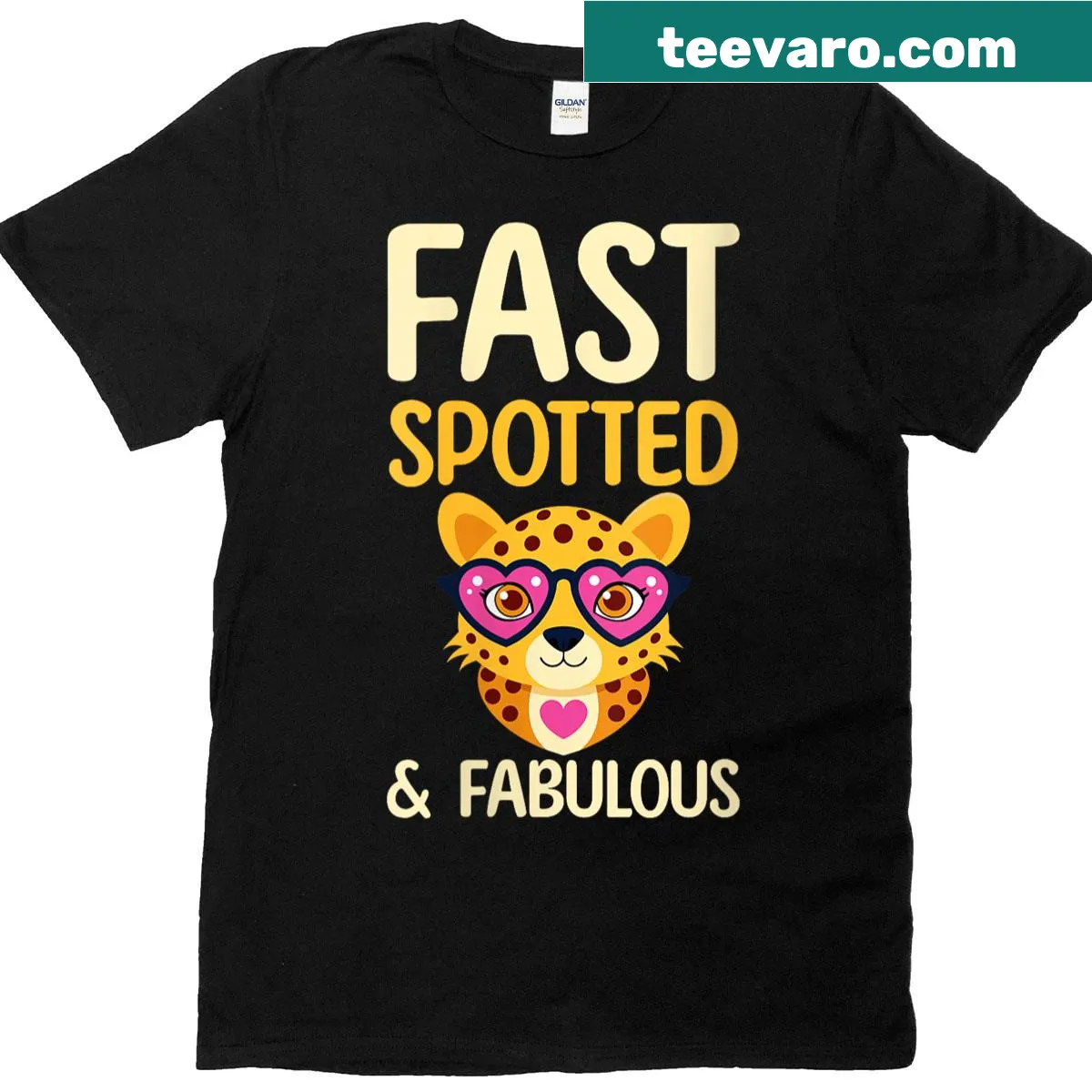 Cute cartoon leopard graphic on a playful kawaii t-shirt — on a men's t-shirt