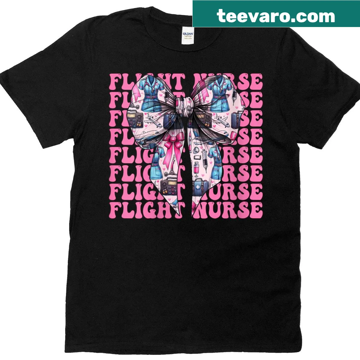 Empowering T-shirt for flight nurses with bold text — on a men's t-shirt