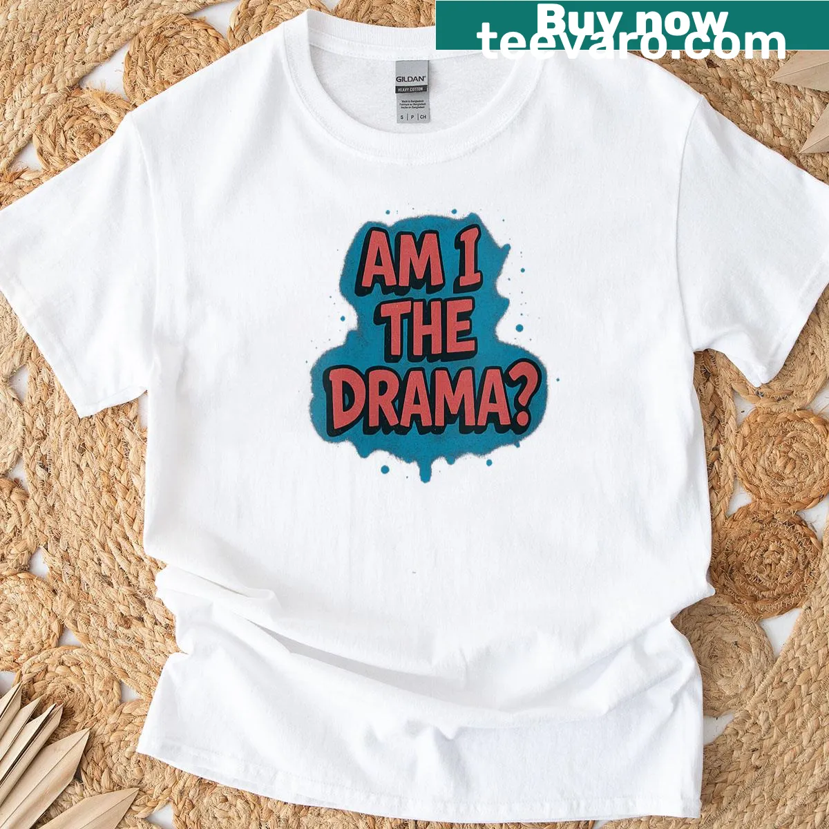 Retro hip-hop themed shirt with humorous quote — on a men's t-shirt