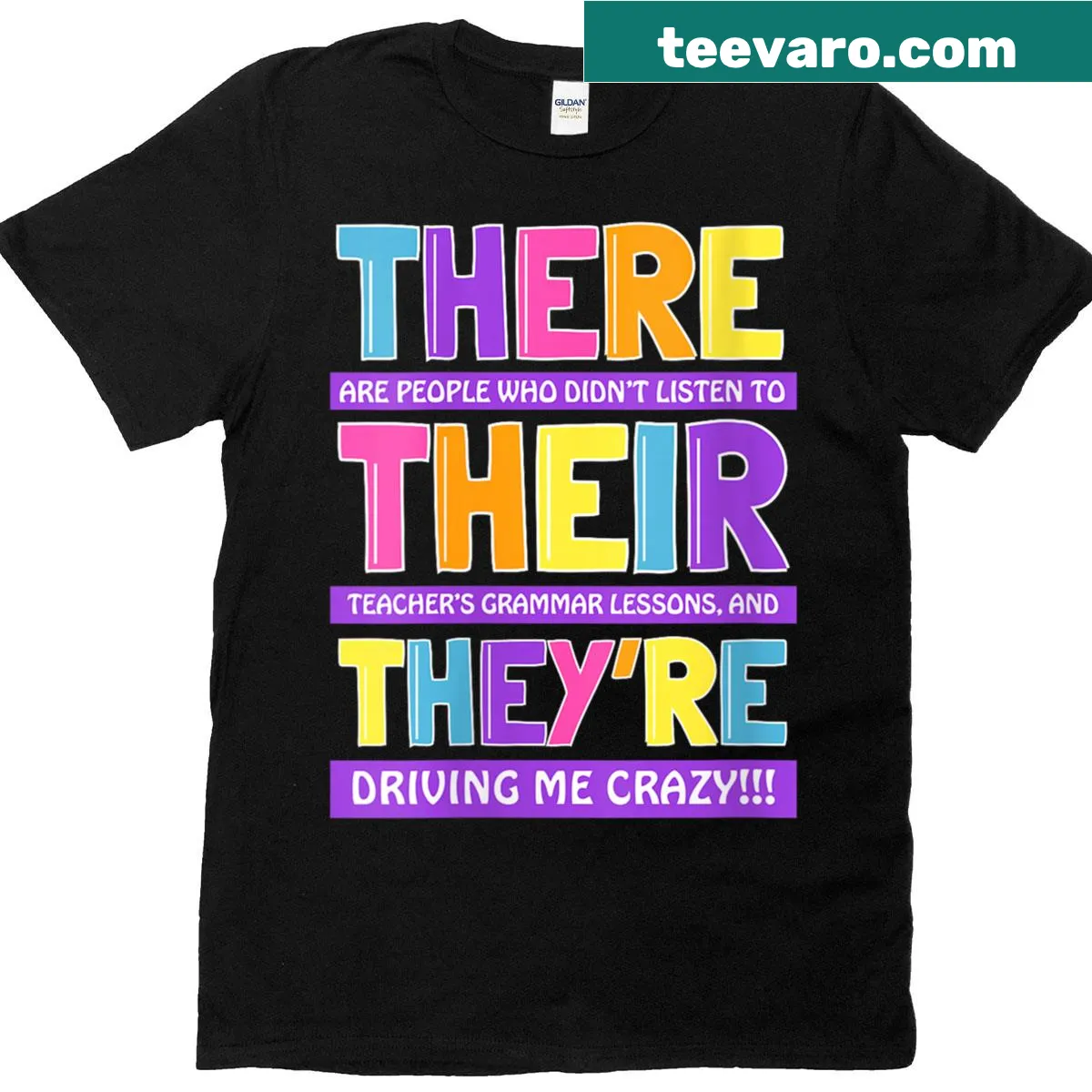 Funny grammar design T-shirt for English teachers — on a men's t-shirt