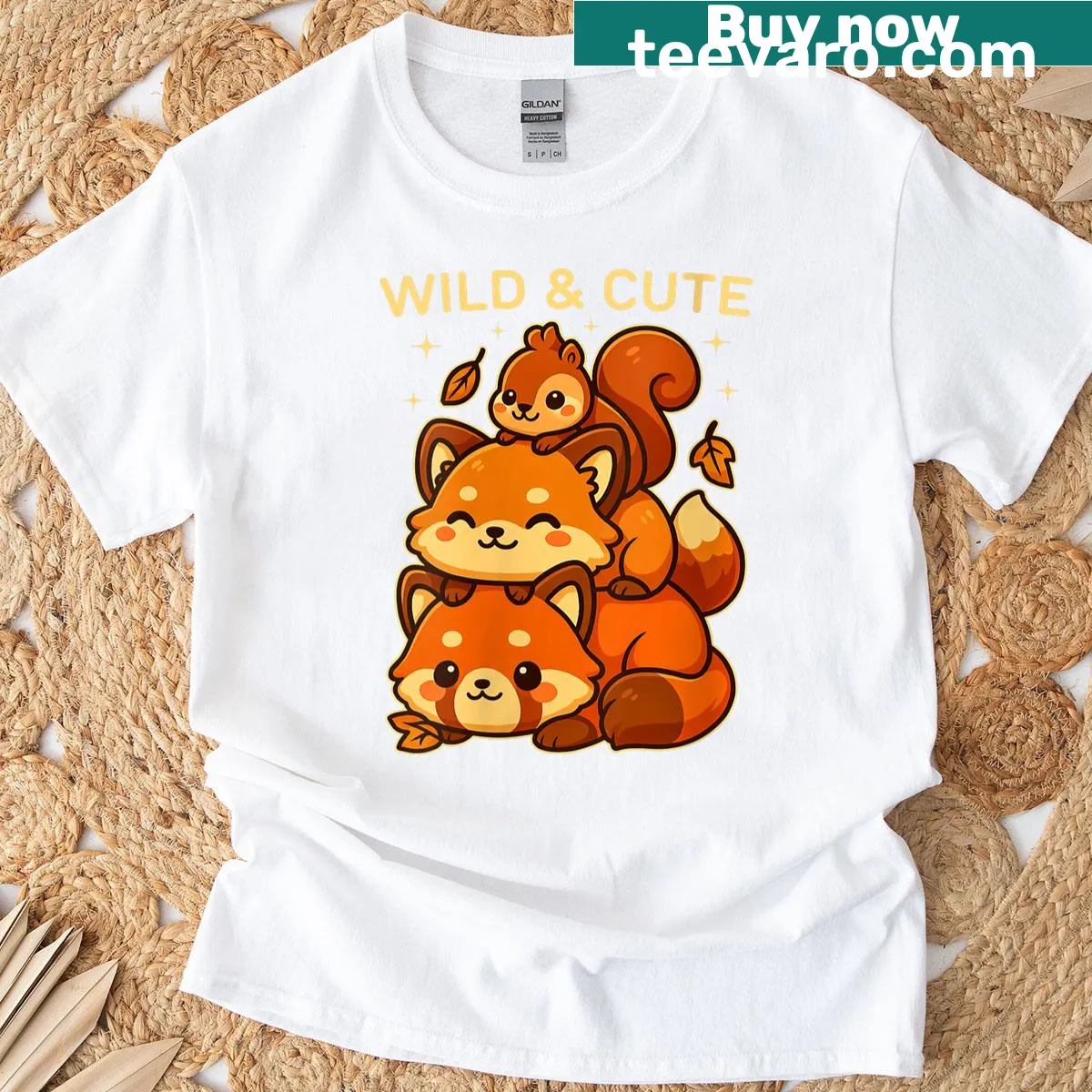 Funny design with a squirrel, fox, and red panda on a t-shirt — on a men's t-shirt