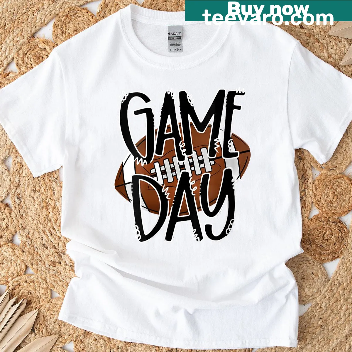 Game Day t-shirt with 'Touchdown Season' graphic — on a men's t-shirt
