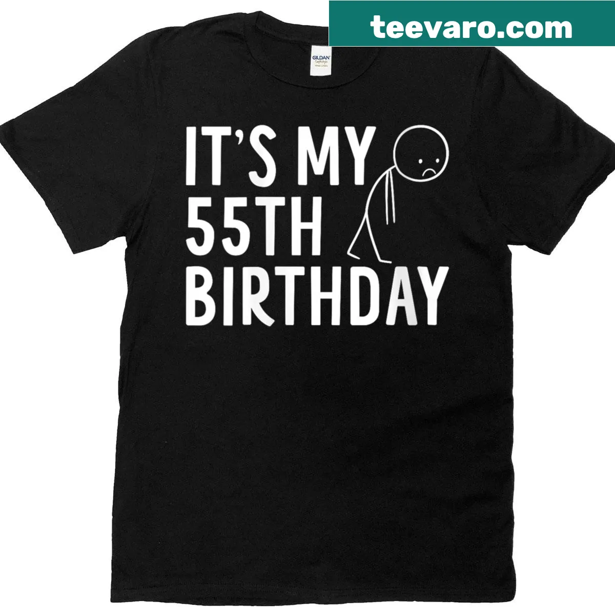Funny t-shirt for 55th birthday celebration — on a men's t-shirt