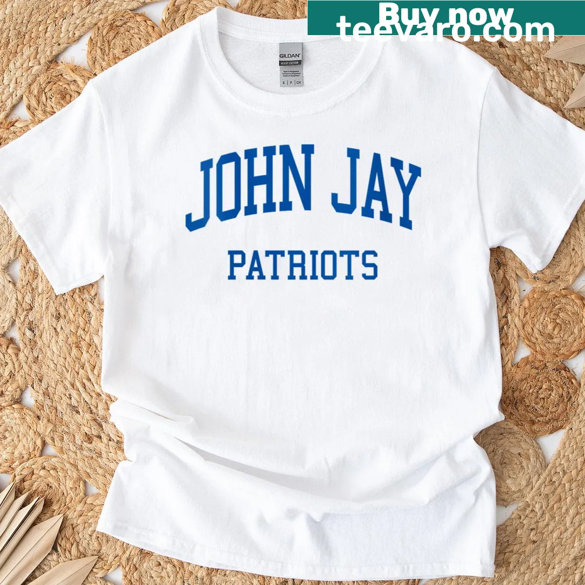 Vintage John Jay High School t-shirt with retro design — on a men's t-shirt