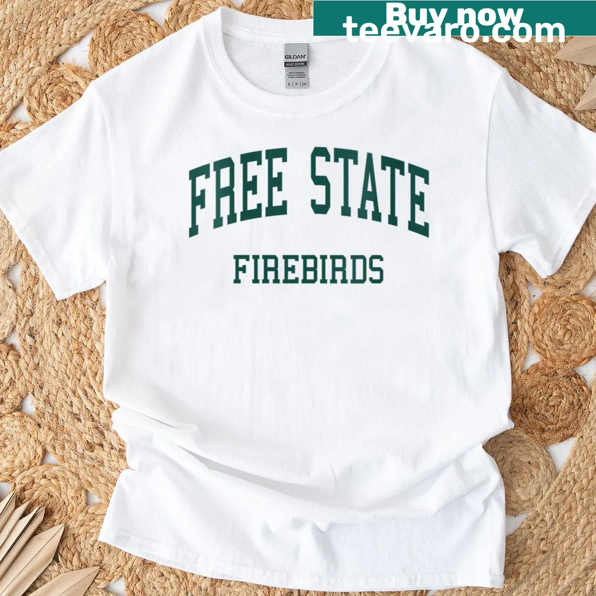 Retro Lawrence Free State High School graphic T-shirt — on a men's t-shirt