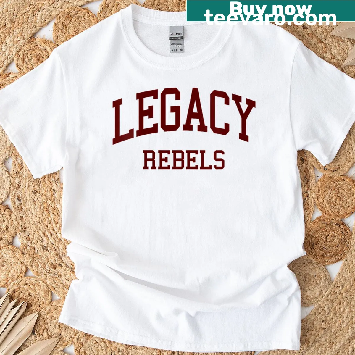 Retro Legacy High School t-shirt with vintage design — on a men's t-shirt