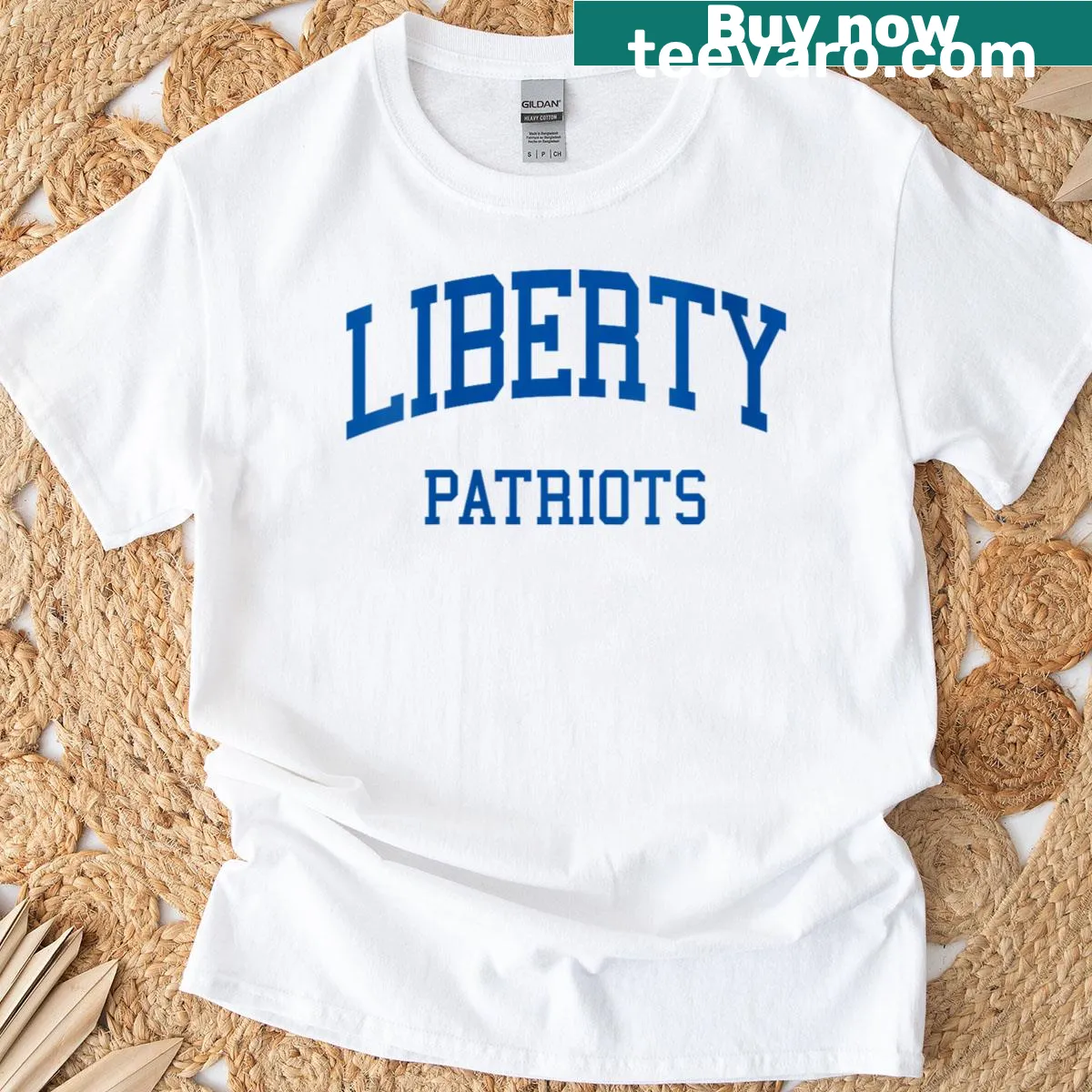 Retro-style T-shirt featuring the emblem of Liberty High School in Renton, WA. — on a men's t-shirt