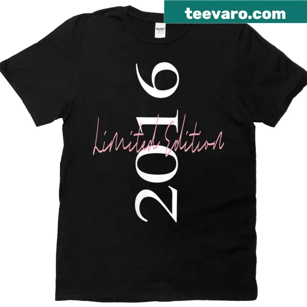 Vintage 2016 Birthday t-shirt with classic typography and distressed design