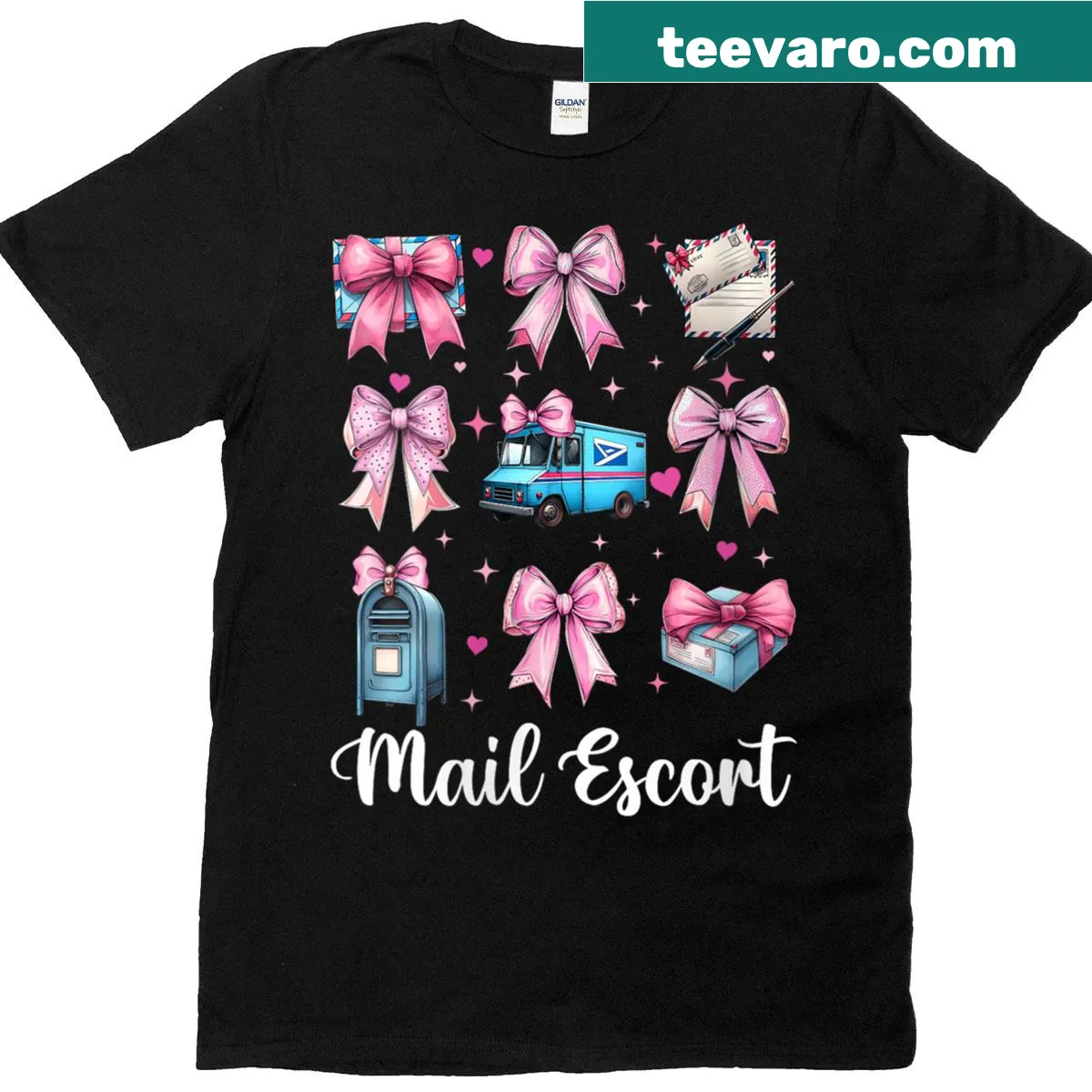 T-shirt celebrating postal workers with a fun graphic. — on a men's t-shirt