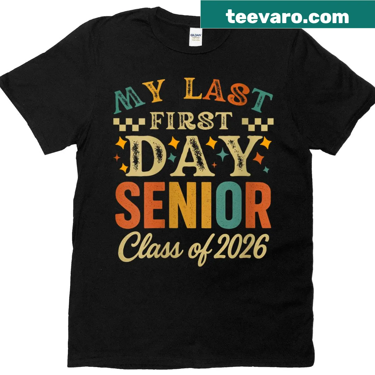 Vintage T-shirt celebrating the last first day for Class Of 2026 — on a men's t-shirt