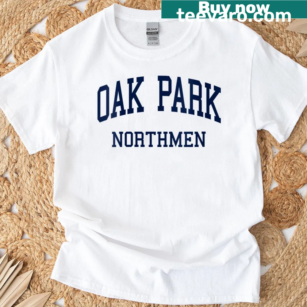 Oak Park High School retro t-shirt with vintage insignia — on a men's t-shirt