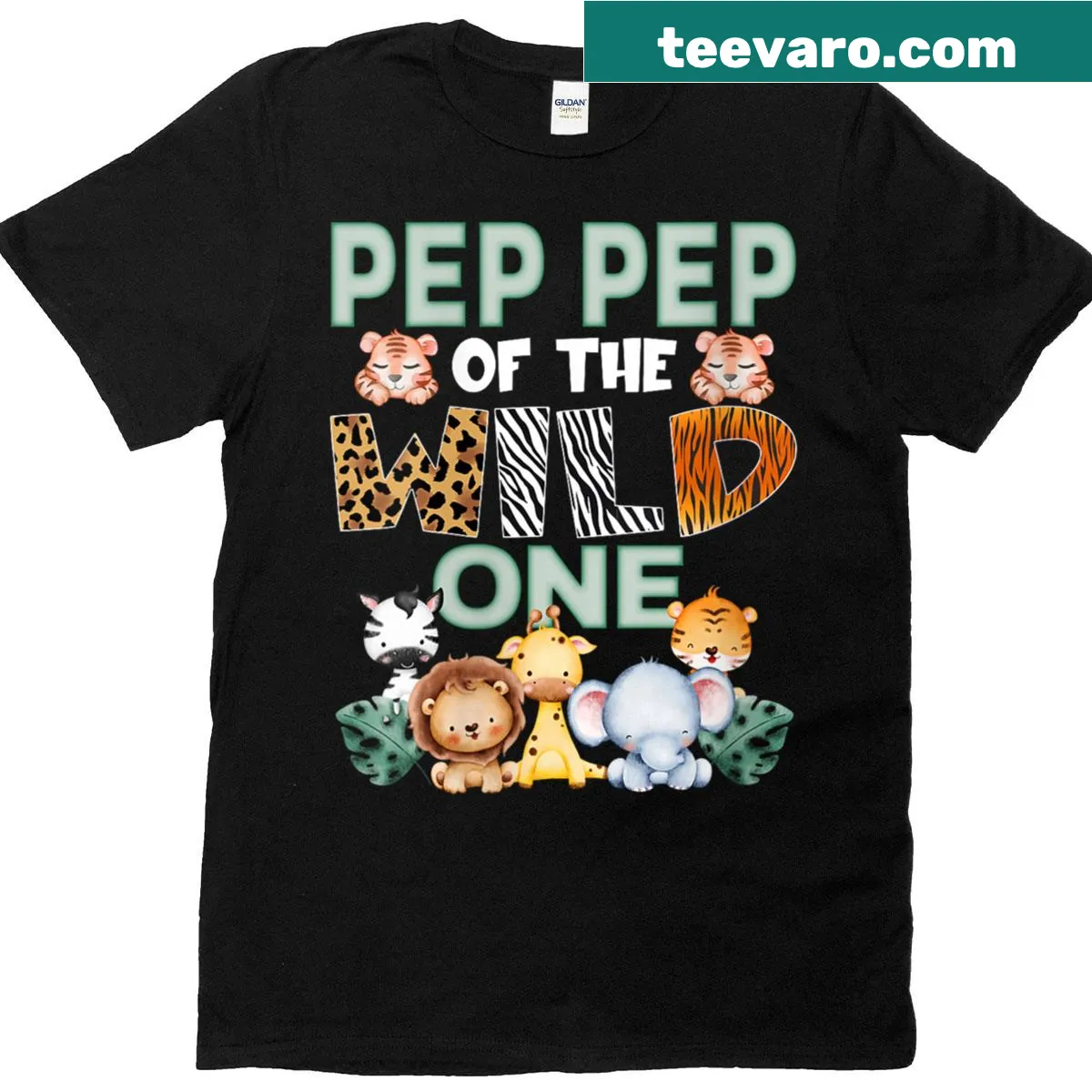 Safari jungle themed shirt for a child's first birthday celebration — on a men's t-shirt