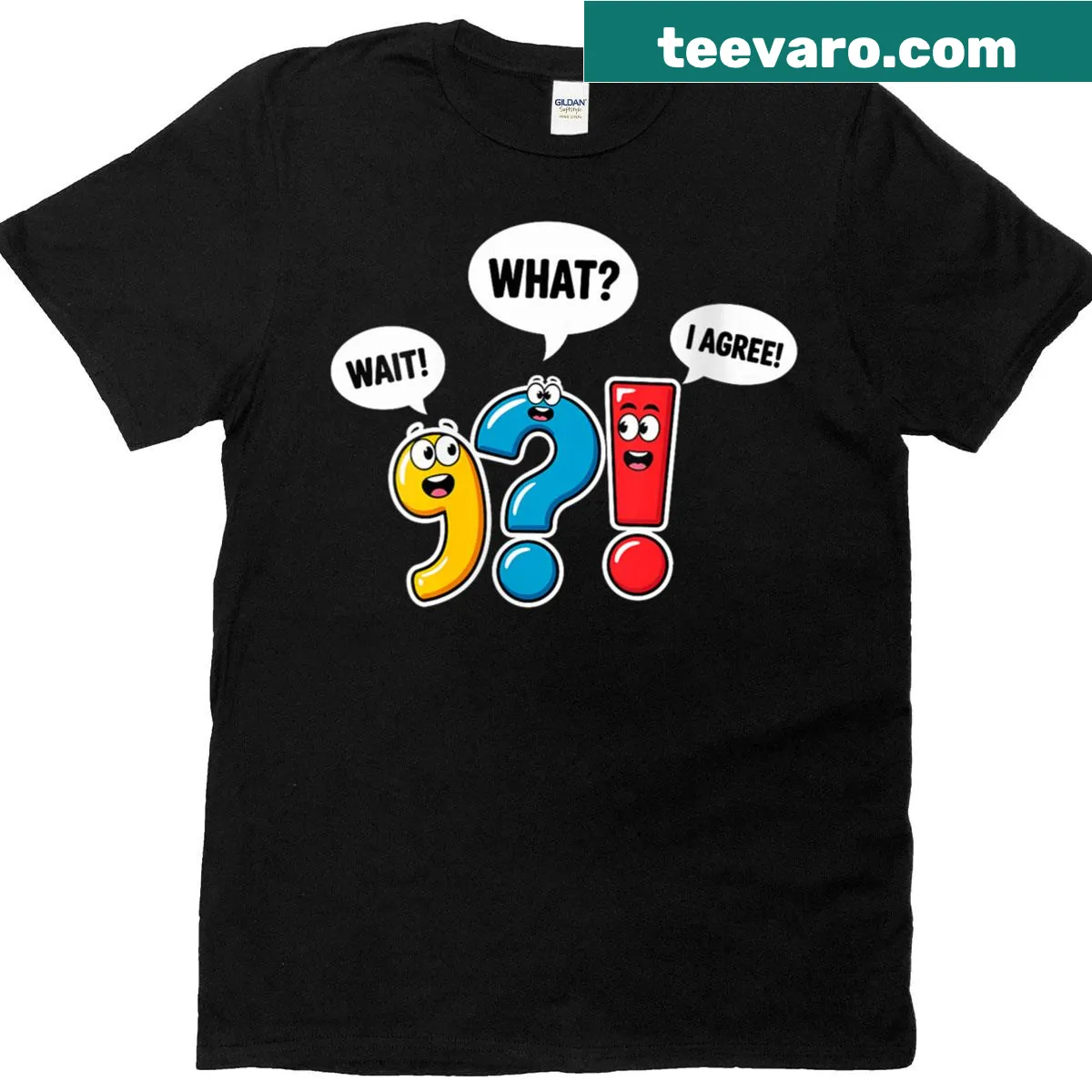 Humorous English teacher t-shirt with punctuation design — on a men's t-shirt