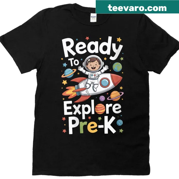 Kid-friendly t-shirt with astronaut theme for Pre-K school