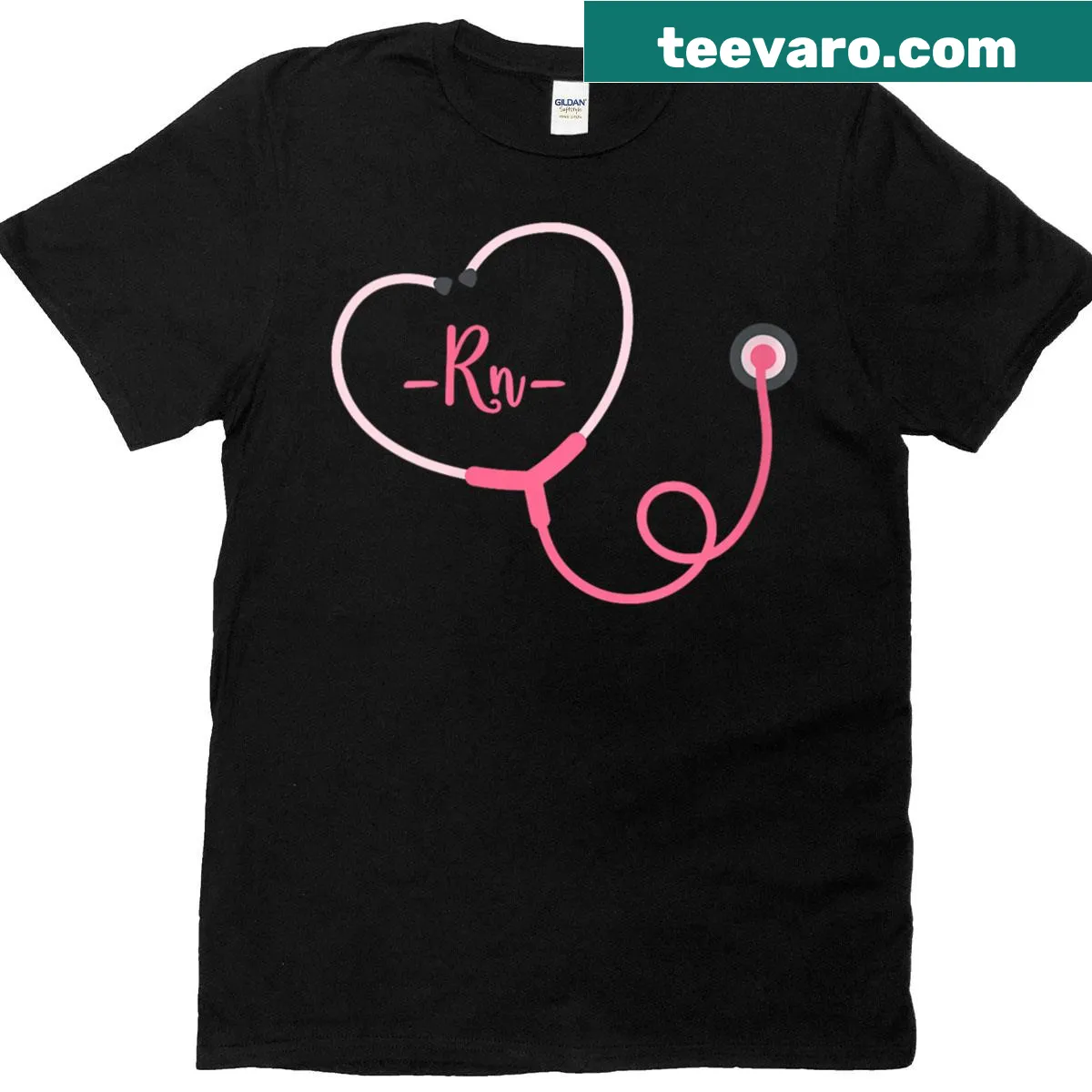 Registered Nurse T-shirt with stethoscope illustration — on a men's t-shirt