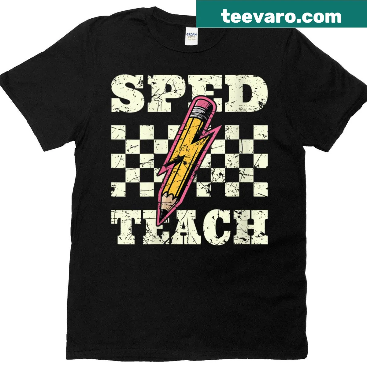 T-shirt for special education teachers with pencil and lightning bolt design. — on a men's t-shirt