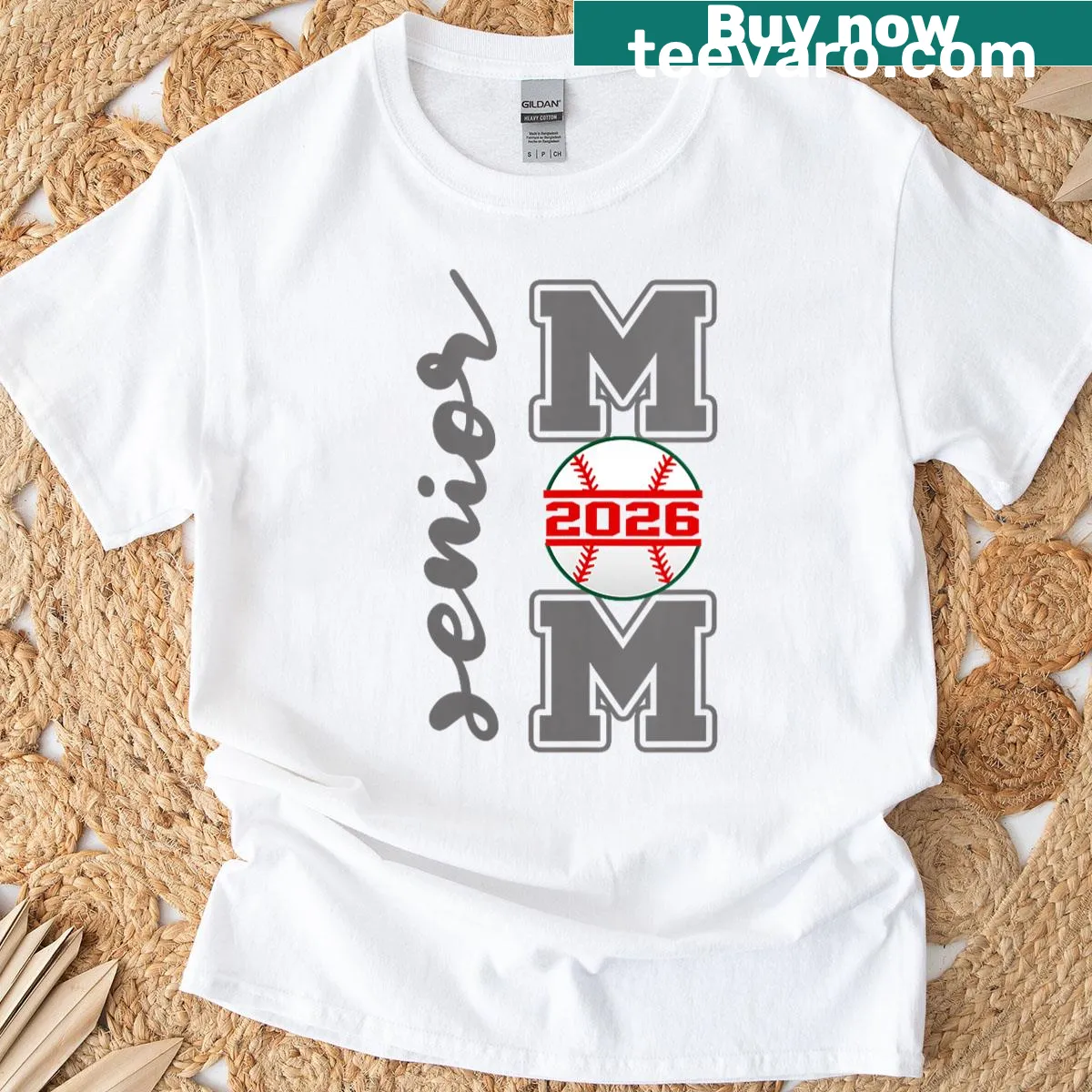 Senior Mom 2026 Baseball Athlete T-shirt — on a men's t-shirt