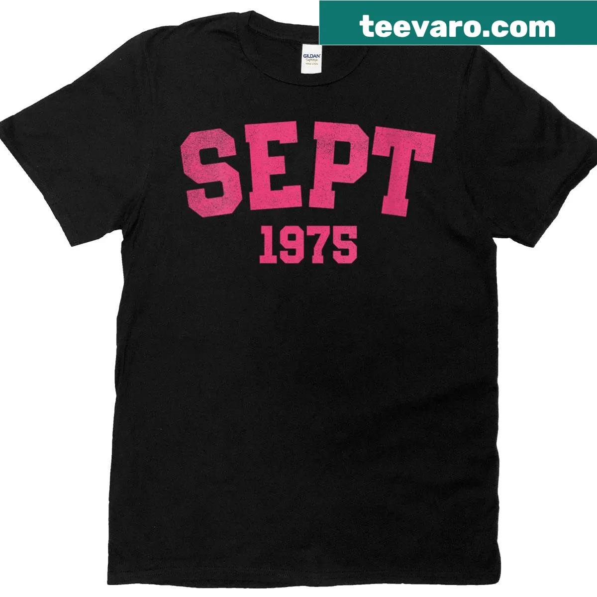 Vintage t-shirt celebrating 50th birthday from September 1975 — on a men's t-shirt