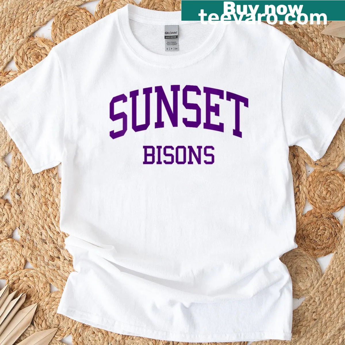 Retro T-shirt for Sunset High School Dallas, TX — on a men's t-shirt
