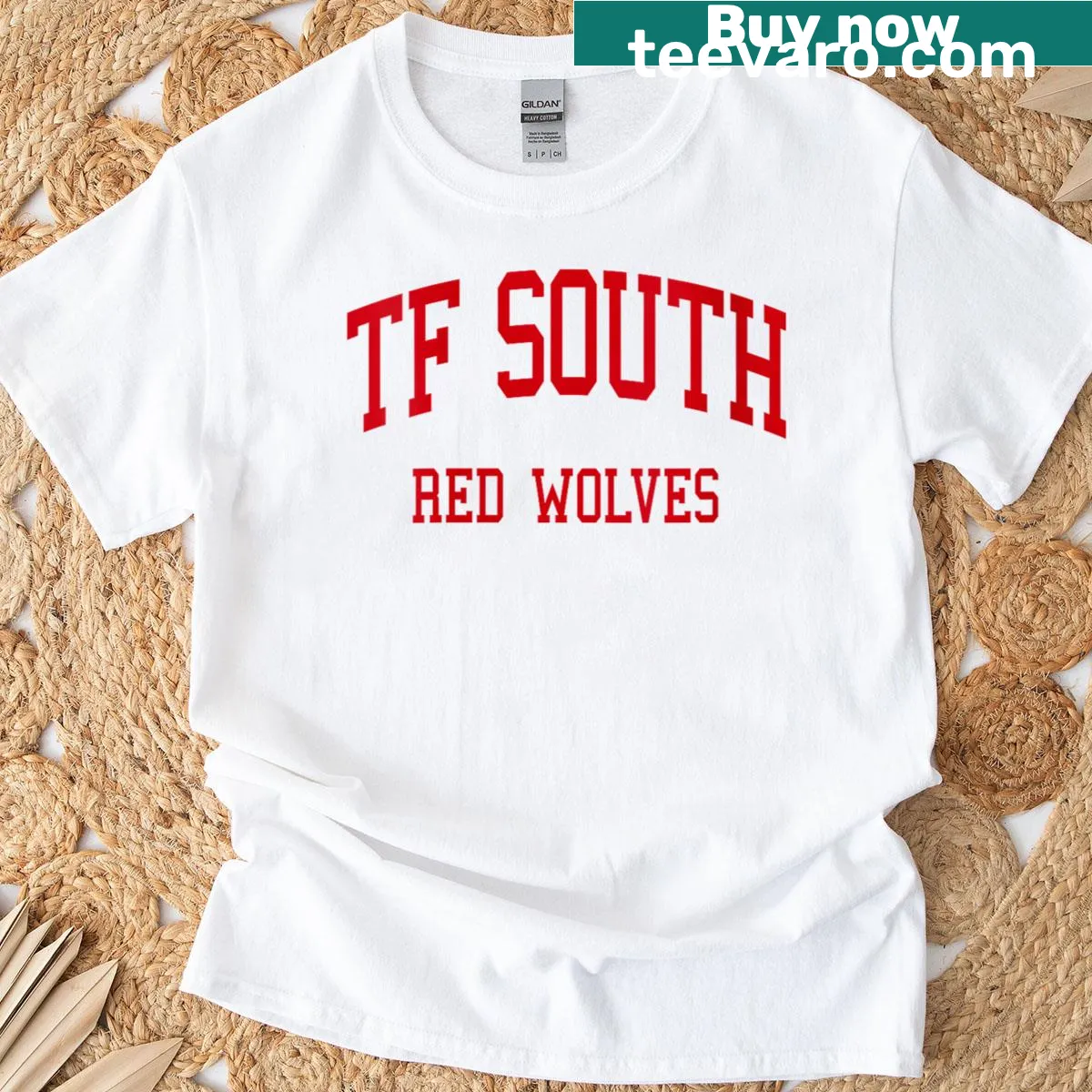 TF South High School retro graphic t-shirt — on a men's t-shirt